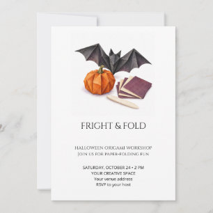 Convite Oficina de Origami de Halloween Fright and Fold
