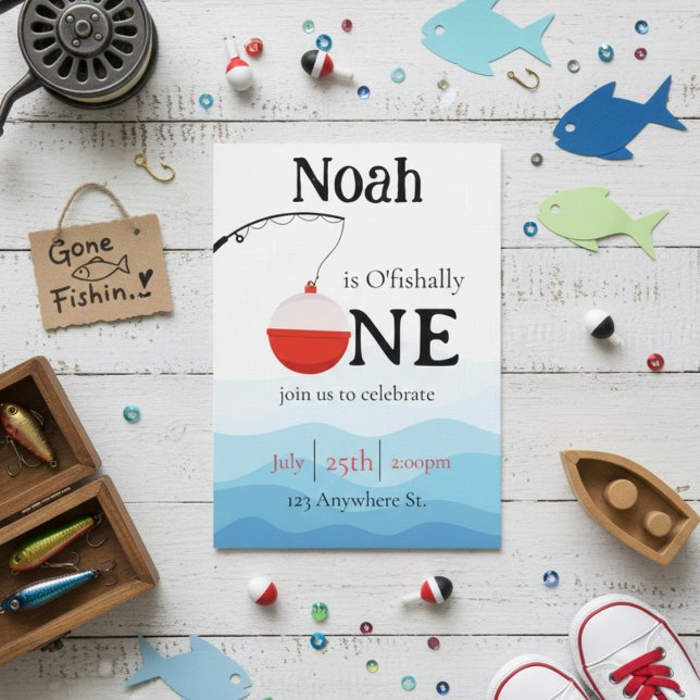Convite o'fishally one first birthday invitation (Criador carregado)