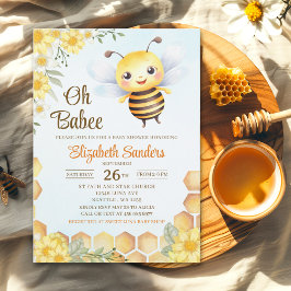 Convite Oh Babee, Baby shower with Cute Wild bee