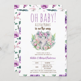 Convite Oh Baby A Little Peanut Boho Elephing Chá de frald