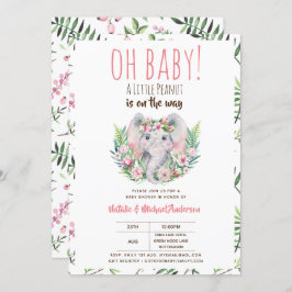 Convite Oh Baby A Little Peanut Boho Elephing Chá de frald
