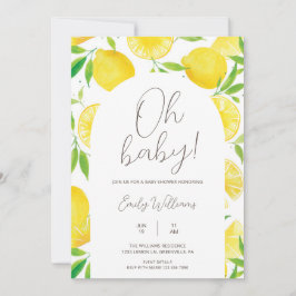 Convite Oh Baby All in One Spring Lemon Baby Shower