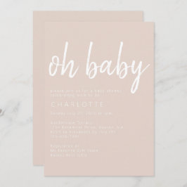 Convite Oh Baby Boho Beige Gênero Inv Chá de fraldas Neutr