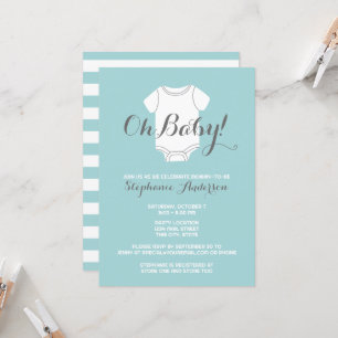Convite Oh Baby - Chá de festas Whimsical Blue Boy