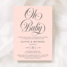 Oh Baby Elegant Script Rosa Choque Menina Chá de B