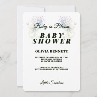 Convite Oh Baby Eucalyptus Greenery Top Border Baby Shower