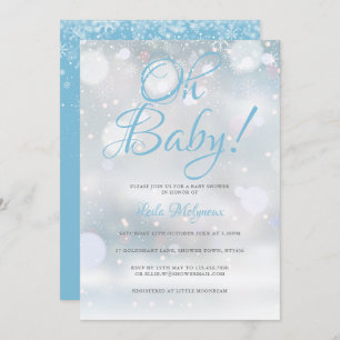Convite Oh Baby First Snowflakes Chá de fraldas / Sprinkle
