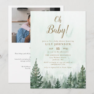 Convite Oh Baby Floresta Baby Shower Tudo Em Uma Foto QR