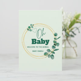 Convite Oh Baby Folhas de Eucalipto Chá de Bebê