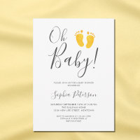 Oh Baby Gender Neutral Yellow Feet Chá de fraldas