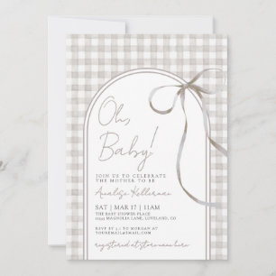Convite Oh Baby Gingham Chás de Bebê