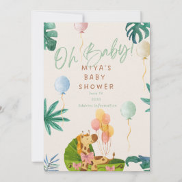 Convite Oh Baby! Jungle Safari Baby Shower Invitation