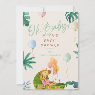 Convite Oh Baby! Jungle Safari Baby Shower Invitation