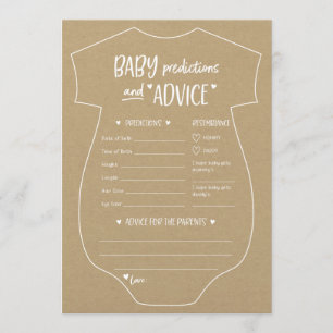 Convite Oh Baby Kraft Predictions and Advice Card