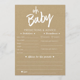 Convite Oh Baby Kraft Predictions and Advice Card