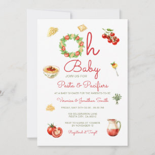 Convite Oh Baby Massa & Chupetas Churrasco de Baby Shower