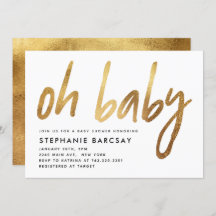 Oh, Baby Modern Glam Dourado Chá de fraldas brilha