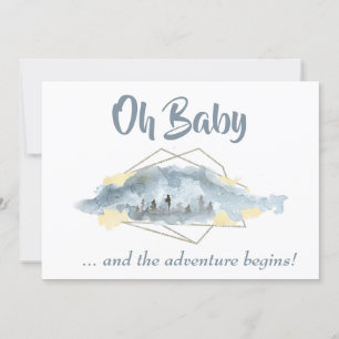 Convite *~* OH BABY Mountain Landscape Watercolor