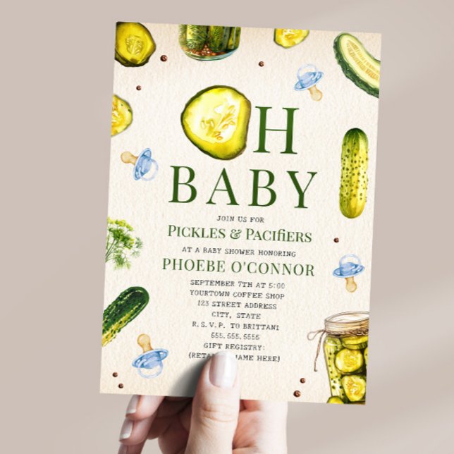 Convite Oh Baby Pickles + Chupetas Festa de Bebê Menino (Criador carregado)