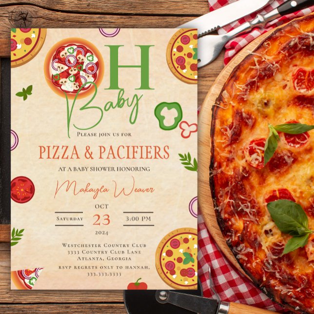 Convite Oh Baby Pizza Pacificadores Chá de fraldas (Criador carregado)