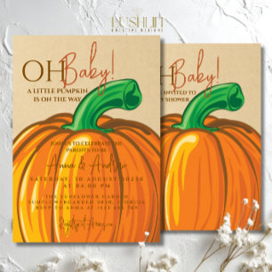 Convite Oh Baby Pumpkin Baby Fall Parents to Be Chá