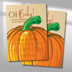Convite Oh Baby Pumpkin Baby Fall Parents to Be Chá