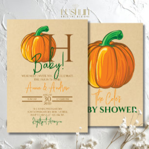 Convite Oh Baby Pumpkin Baby Parents To Be Chá