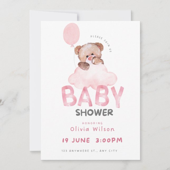 Convite Oh Baby Shower Celebration Design (Frente)