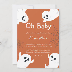 Convite Oh Baby Spooky Ghost Halloween Fall Chá de fraldas