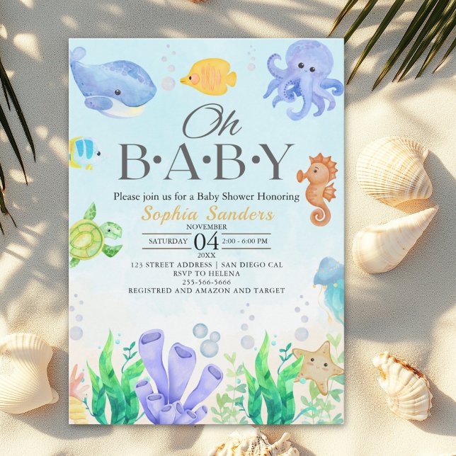 Convite Oh Baby Under Sea Baby Shower (Criador carregado)