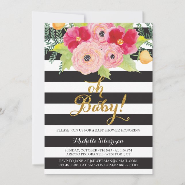 Convite Oh bebê! (Frente)