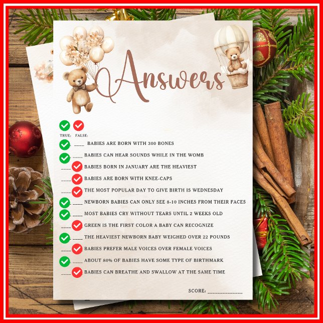 Convite OH BEBÊ, TRUE OU FALSO Urso de Gancho de Chá de fr (Criador carregado)