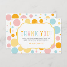 Oh, Bolinhas Divertida Chá de fraldas Obrigado