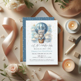 Convite Oh Boy Adventure Aguarda Kitten no Balão de Ar Que