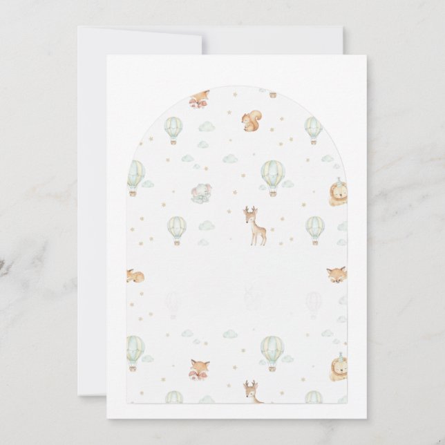 Convite Oh Boy! Adventure Begins Arched Baby Shower Invita (Verso)