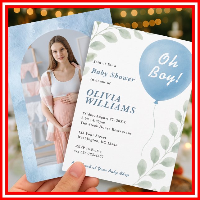 Convite Oh Boy Baby Shower (Criador carregado)