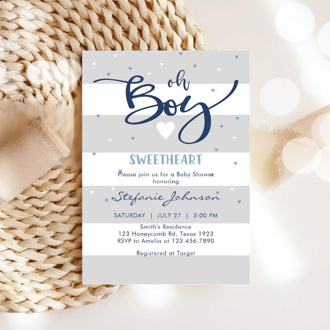 Convite Oh Boy Baby Shower Invitation (Criador carregado)