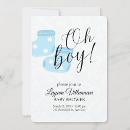 Convite "Oh Boy" Baby Shower Invitation 