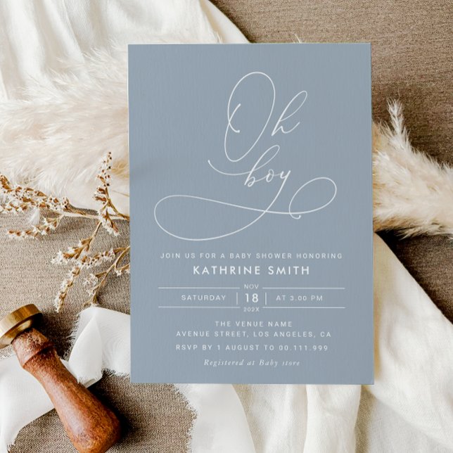 Convite Oh Boy Dusty chá de fraldas Azul (Criador carregado)