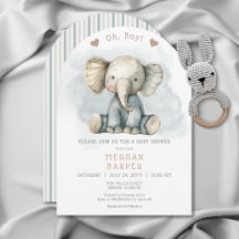 Oh Boy Elephant Blue Arch Chá de fraldas