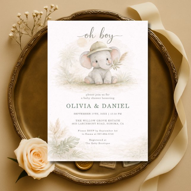 Convite Oh Boy Jungle Safari Couples Baby Shower (Criador carregado)