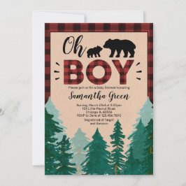 Convite Oh Boy Lumberjack Chá de fraldas