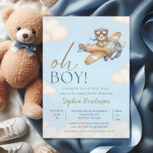 Oh Boy, Teddy Bear Baby shower boy