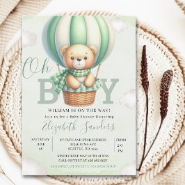 Convite Oh Boy, Teddy Bear Baby Shower Boy