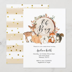 Convite Oh Boy Woodland chá de fraldas