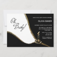 Oh branco preto bebê com Chá de fraldas Zipper Dou