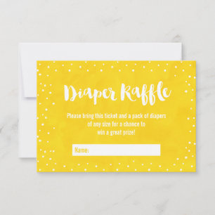 Convite Oh Chá de fraldas Amarelo Raffle