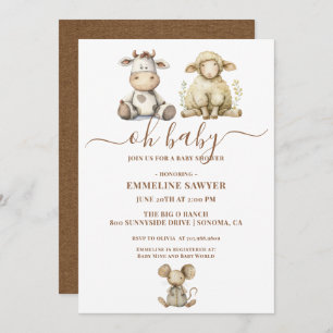 Convite Oh Chá de fraldas de criananimais