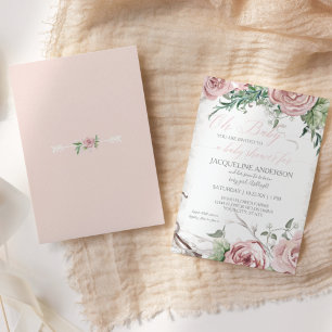 Convite Oh Chá de fraldas Garota BOHO Watercolor Flower C