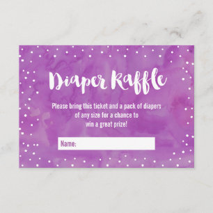 Convite Oh, Chá de fraldas Roxo Raffle